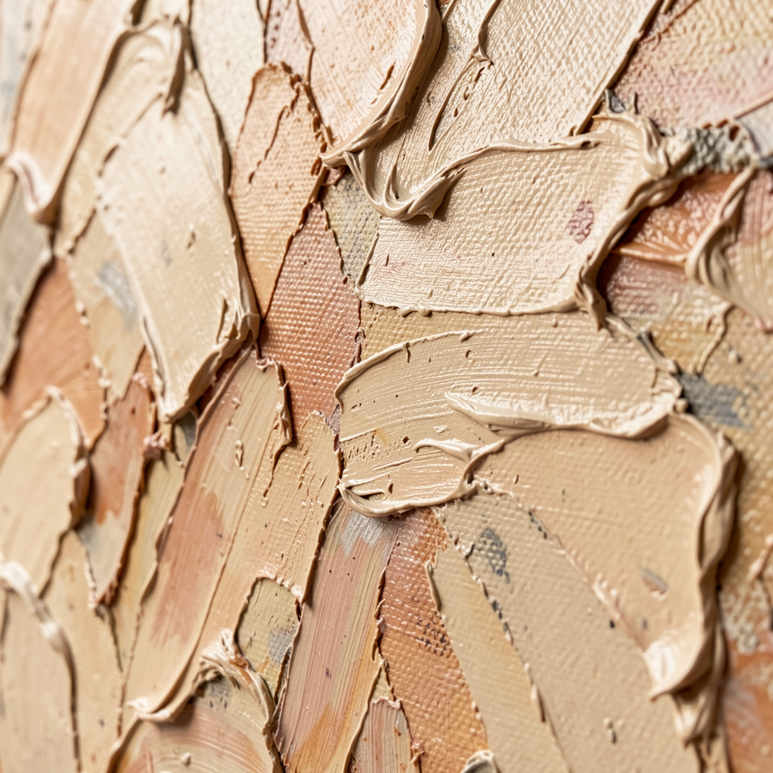 Close-up photograph showing the real artwork's surface and material